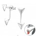 Triangle - 925 Sterling Silver Double-sided Ear Studs A4S27706