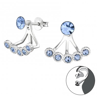 Basic Ear Jackets - 925 Sterling Silver Double-sided Ear Studs A4S30212