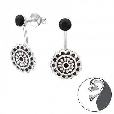 Bali - 925 Sterling Silver Double-sided Ear Studs A4S34451