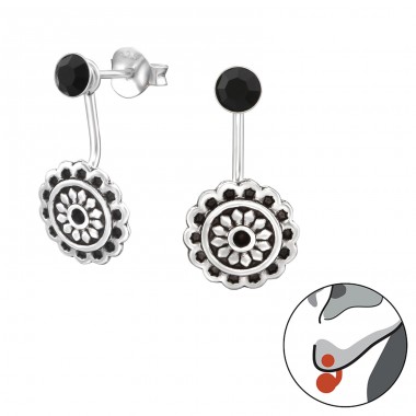 Bali - 925 Sterling Silver Double-sided Ear Studs A4S34451