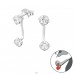 Round - 925 Sterling Silver Double-sided Ear Studs A4S35045