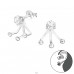 Round - 925 Sterling Silver Double-sided Ear Studs A4S36429