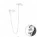 Ear cuf and star stud with chain - 925 Sterling Silver Double-Sided Ear Studs A4S43333