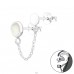 Zwei mit einer Kette verbundene Ohrstecker - Doppelseitige Ohrringe aus Sterlingsilber 925 A4S43340