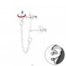 Lightning Bolt And Saturn - 925 Sterling Silver Double-sided Ear Studs A4S44759