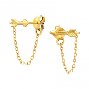 Arrow Ear studs - 925 Sterling Silver Double-Sided Ear Studs A4S46256