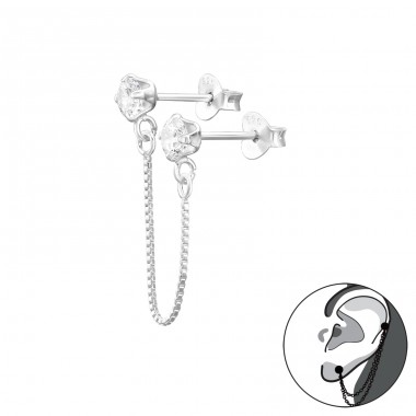 4mm Kör - 925 Ezüst Kétoldalas Fülbevaló A4S44276