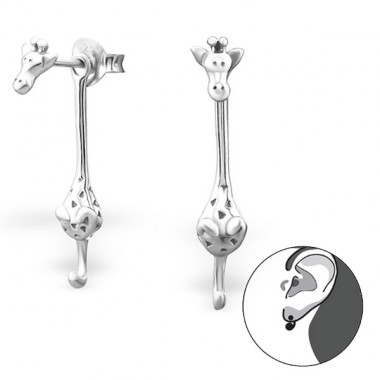 Giraffe - 925er Silber Ear Jackets & Connector Earrings (PRS) A4S24272