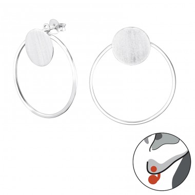 Circle - 925 Sterling Silver Ear Jackets & Connector Earrings (PRS) A4S29142