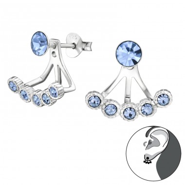 Basic Ear Jackets - 925 Sterling Silver Ear Jackets & Connector Earrings (PRS) A4S30212
