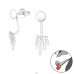 Geometrisch - 925er Silber Ear Jackets & Connector Earrings (PRS) A4S31386