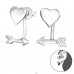 Herz und Pfeil - 925er Silber Doppelseitige Ohrstecker A4S29601