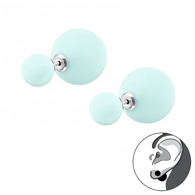 Podwójne Kulki Proszku - Srebro próby 925 Dwustronne Kolczyki A4S31652