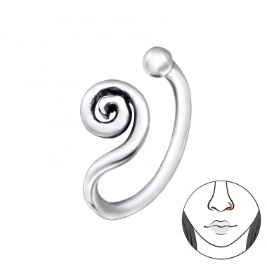 Ezüst Spirál - 925 Ezüst Orr piercing A4S28385