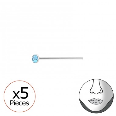 Strieborné 1,5 mm Nosné Čapy - Striebro 925 Piercing do nosa A4S31484