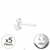 Set Of 5 Silver Anchor Nose Studs - 925 Sterling Silver Nose Piercing A4S34521