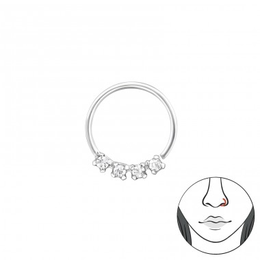 10mm - Striebro 925 Piercing do nosa A4S34609