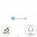  5 Stk. Nasenpiercing mit Kristall, 1.5Mm - 925Er Silber Nasenpiercing Silber A4S34800