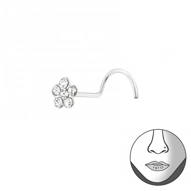Nasenschraube Blume - Schmuck Silber 925 Nasenpiercing A4S34804