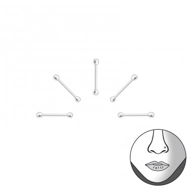 Set Of 5 1mm Silver Ball Nose Stud With Ball - 925 Sterling Silver Nose Piercing A4S34808