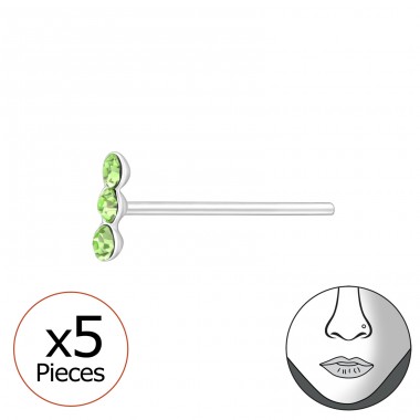 3 krištály pod sebou - Šperkové Striebro 925 Piercing Do Nosa A4S42267