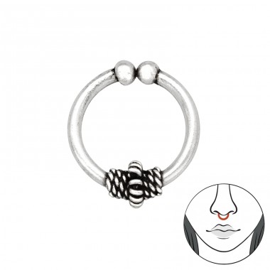 Bali nr.2 septum - 925 Sterling Silver Nose Silver Piercing A4S42555