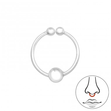 3mm piercing s guľkou - Šperkové Striebro 925 Piercing Do Nosa A4S42558