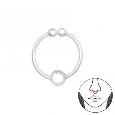 3mm piercing s guľkou - Šperkové Striebro 925 Piercing Do Nosa A4S42558
