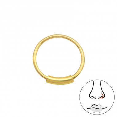9mm  golden - 925 Sterling Silver Nose Silver Piercing A4S42561
