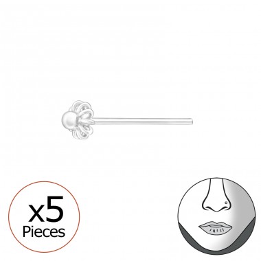 Kvet piercing - Šperkové Striebro 925 Piercing Do Nosa A4S42572