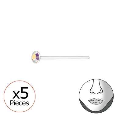 Okrúhly 1,5 mm - Šperkové Striebro 925 Piercing Do Nosa A4S42634