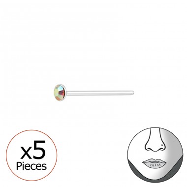 Okrúhly 1 mm - Šperkové Striebro 925 Piercing Do Nosa A4S42635