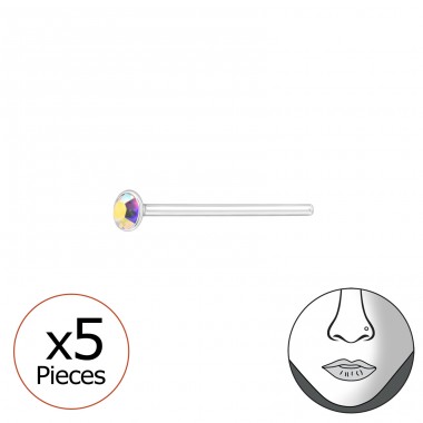 Okrúhly 1,5 mm - Šperkové Striebro 925 Piercing Do Nosa A4S42636