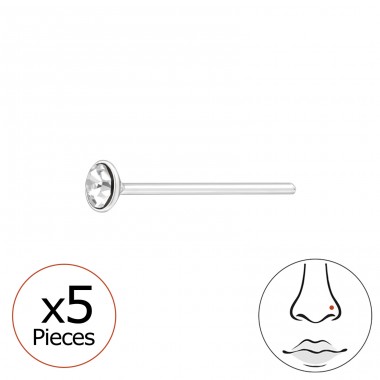 Okrúhly 2mm - Šperkové Striebro 925 Piercing Do Nosa A4S42637