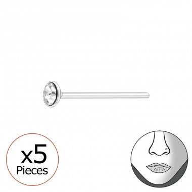 Okrúhly 2mm - Šperkové Striebro 925 Piercing Do Nosa A4S42637