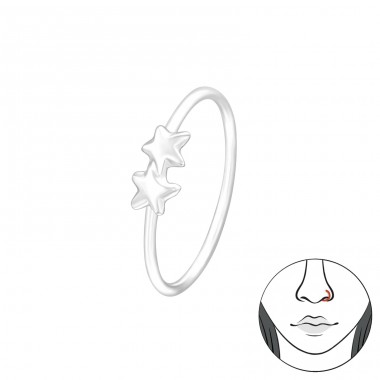 Hviezdy - Striebro 925 Piercing do nosa A4S42789