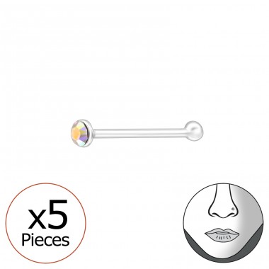 Okrúhly 1 mm - Šperkové Striebro 925 Piercing Do Nosa A4S42882