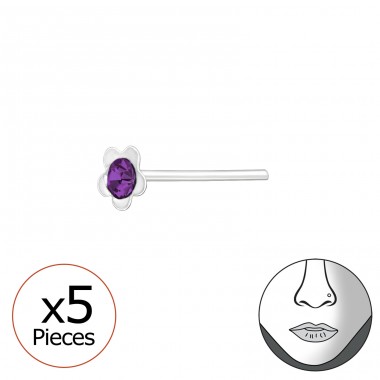 Kvet - Šperkové Striebro 925 Piercing Do Nosa A4S43010