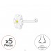 Flower Nose Silver Piercing 5 pc - 925 Sterling Silver Nose Silver Piercing A4S48070