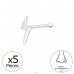 5 Stk. Blitz - 925Er Silber Nasenpiercing Silber A4S48080