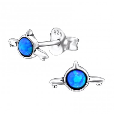 Plane Opal - 925 Sterling Silver Ear Studs with semi-precious stones A4S27106