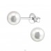 Round - 925 Sterling Silver Ear Studs with Pearls A4S15832