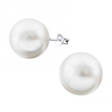Round - 925 Sterling Silver Ear Studs with Pearls A4S21879