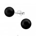 Silver with Pearl - 925 Sterling Silver Ear Studs With Pearls A4S21883