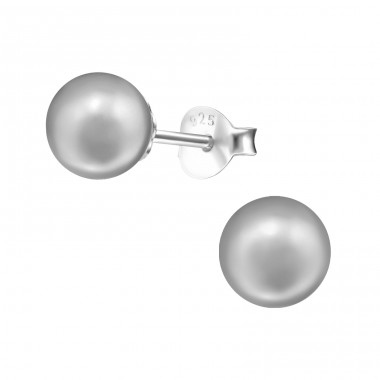 Round - 925 Sterling Silver Ear Studs with Pearls A4S21883
