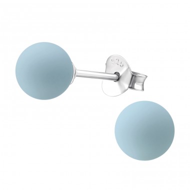 Matt 6mm - 925 Sterling Silver Ear Studs with Pearls A4S27365