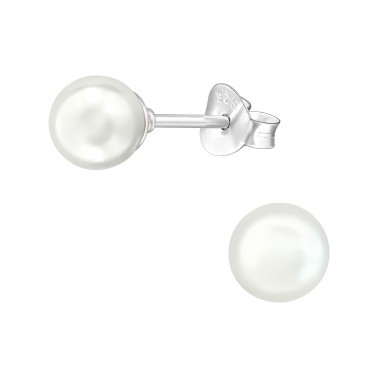 6mm Sintetice - Argint 925 Cercei cu perle și șurub A4S31183