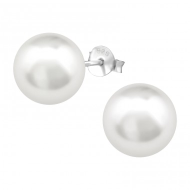 Kugel 10 mm - Schmuck Ohrstecker aus Silber 925 mit Perle A4S33406