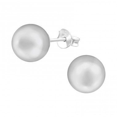 8mm - 925 Sterling Silver Ear Studs with Pearls A4S35326