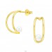 Golden Half Hoop with pearl - 925 Sterling Silver Ear Studs With Pearls A4S41113